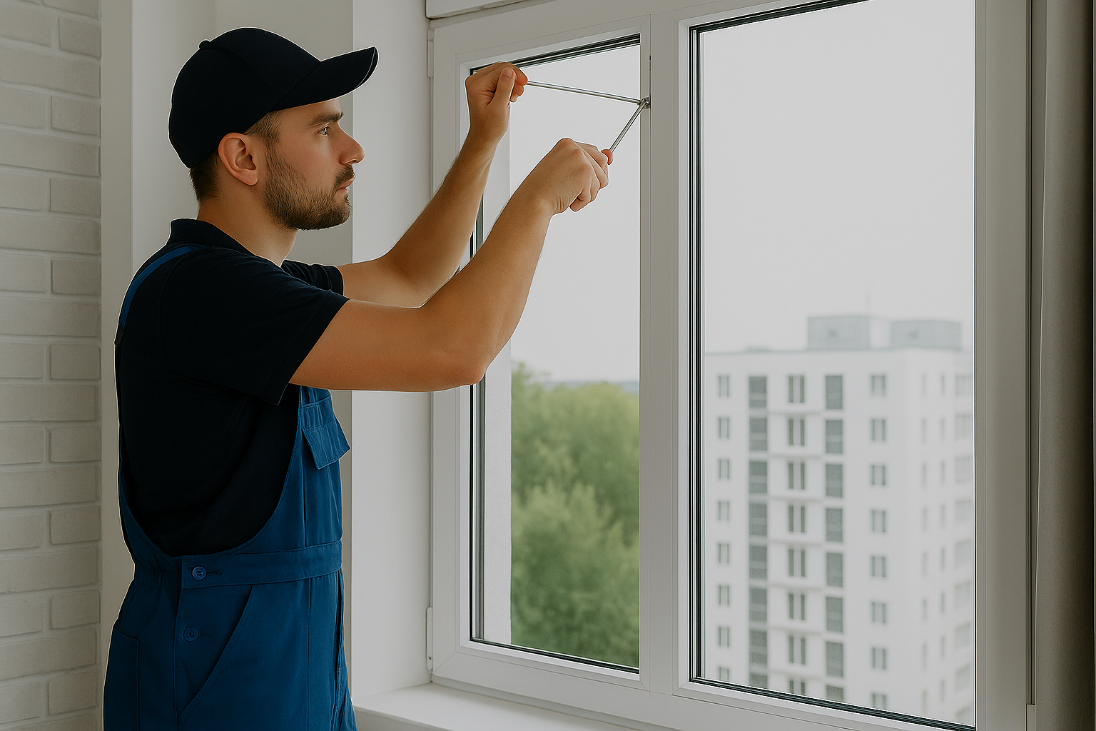 Tehnician fericit cu telefon