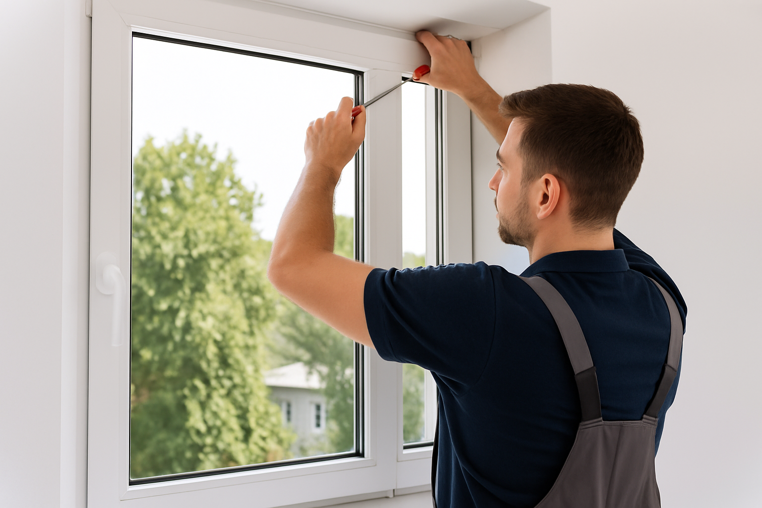 Reparație termopan în desfășurare